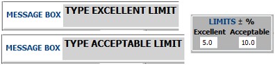 Type Excellent & Acceptable ranges