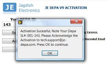 DEPA V9 Activation successful